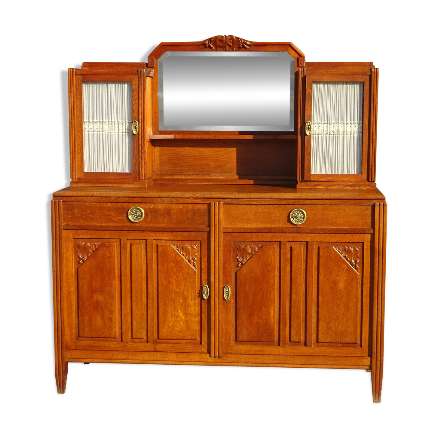 Sideboard with sentry boxes and mirror, Art Deco