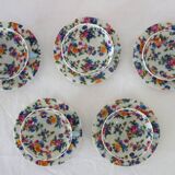 5 vintage flower pattern cups and saucers