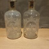 Bottle engraved with acid