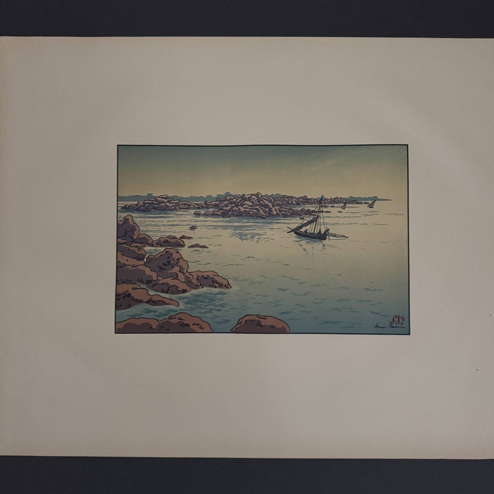 Lithograph by Henri Rivière Entrance to the Port of Ploumanac'h