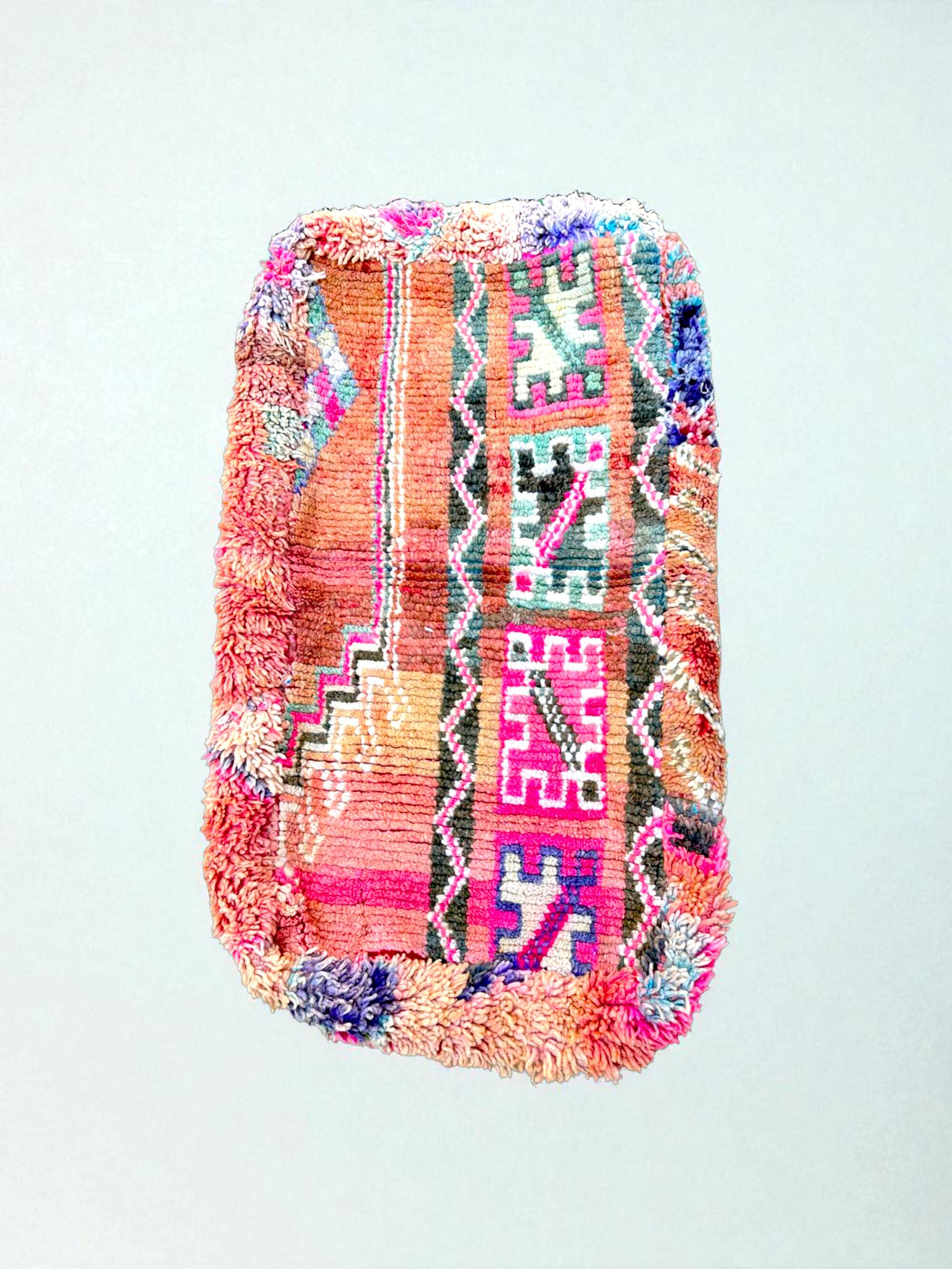 Moroccan Berber Maxi Pouf in wool – Handmade – Unique piece