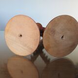 Pair of wooden candle holders turned art deco