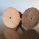 Pair of wooden candle holders turned art deco
