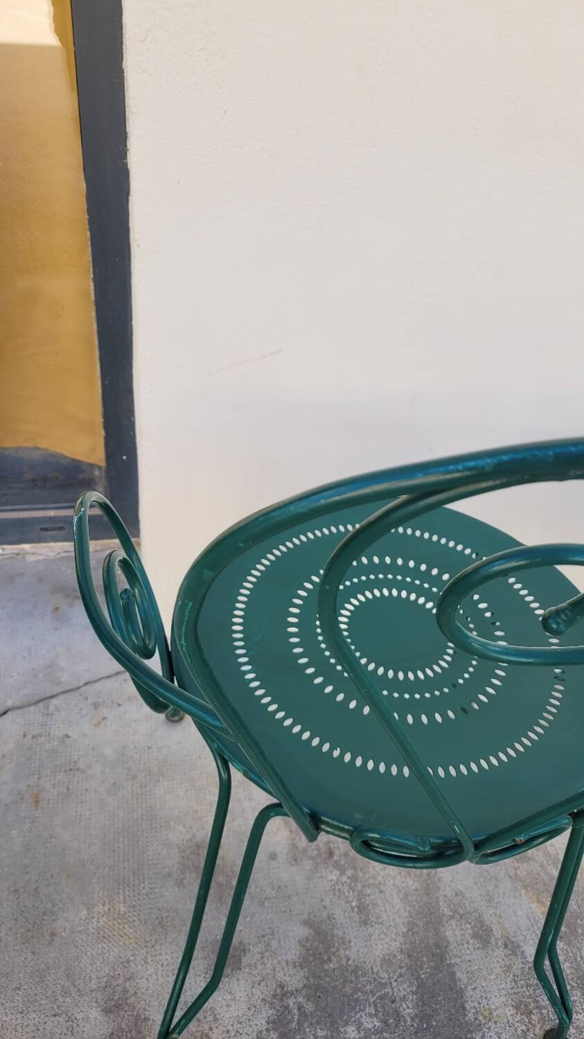 Série de 4 fauteuils de Jardin Fermob en fer ancien
