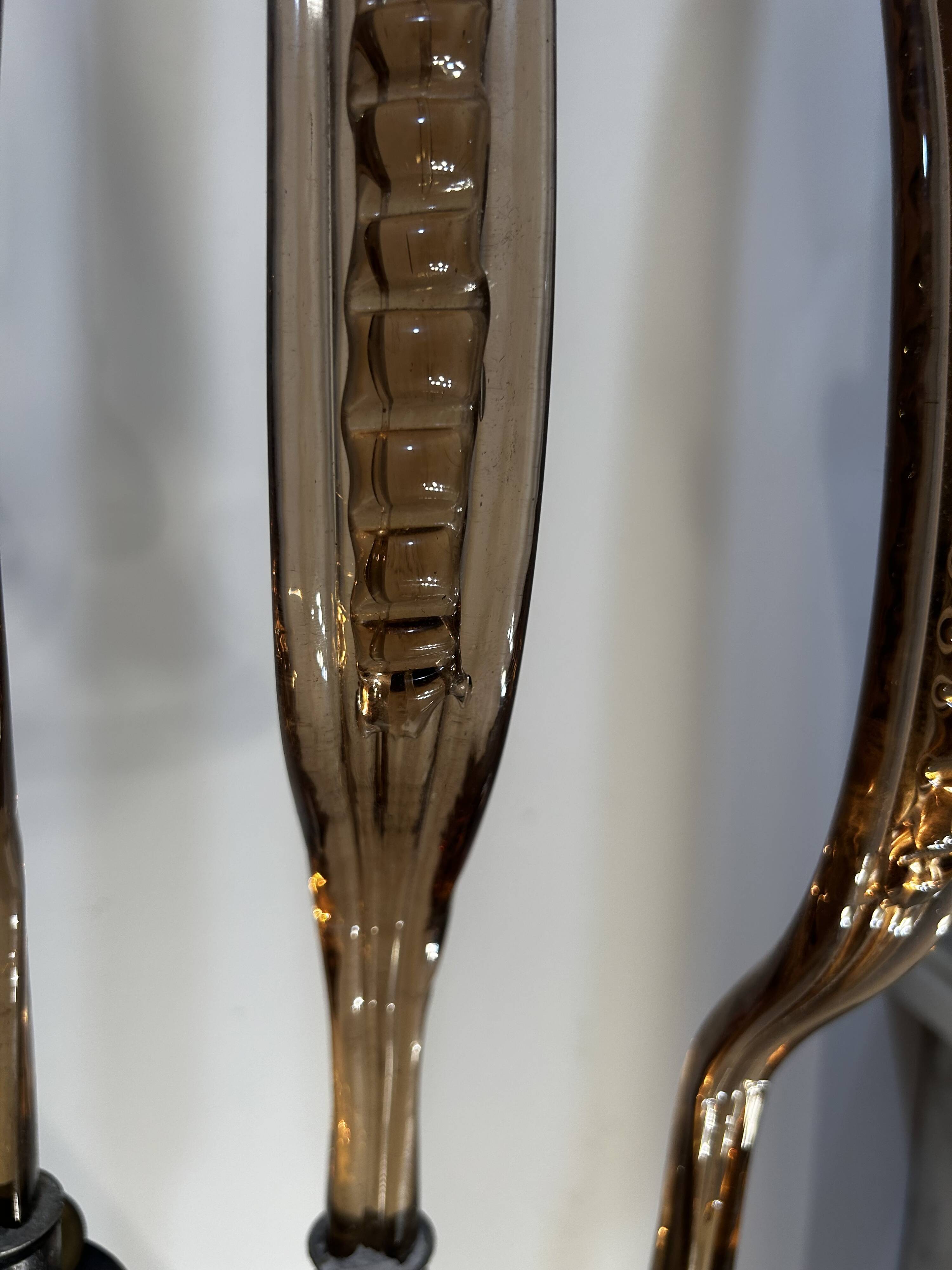 Metal candlestick, Murano glass ornament