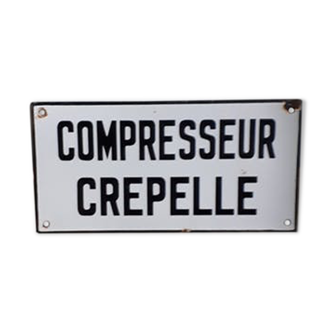 Plaque émaillée Compresseur Crepelle