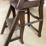 Old wooden library stepladder chair