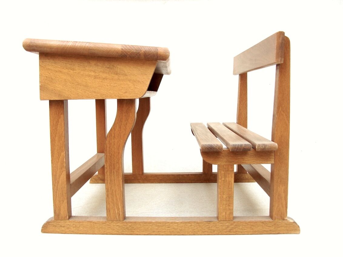 Miniature wooden desk for dolls