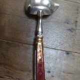 Art Deco silver and porcelain fruit ladle