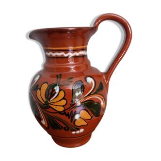 Hungarian ceramic pitcher signed