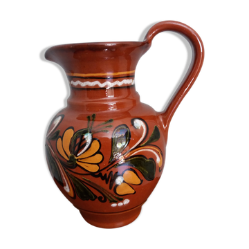 Hungarian ceramic pitcher signed