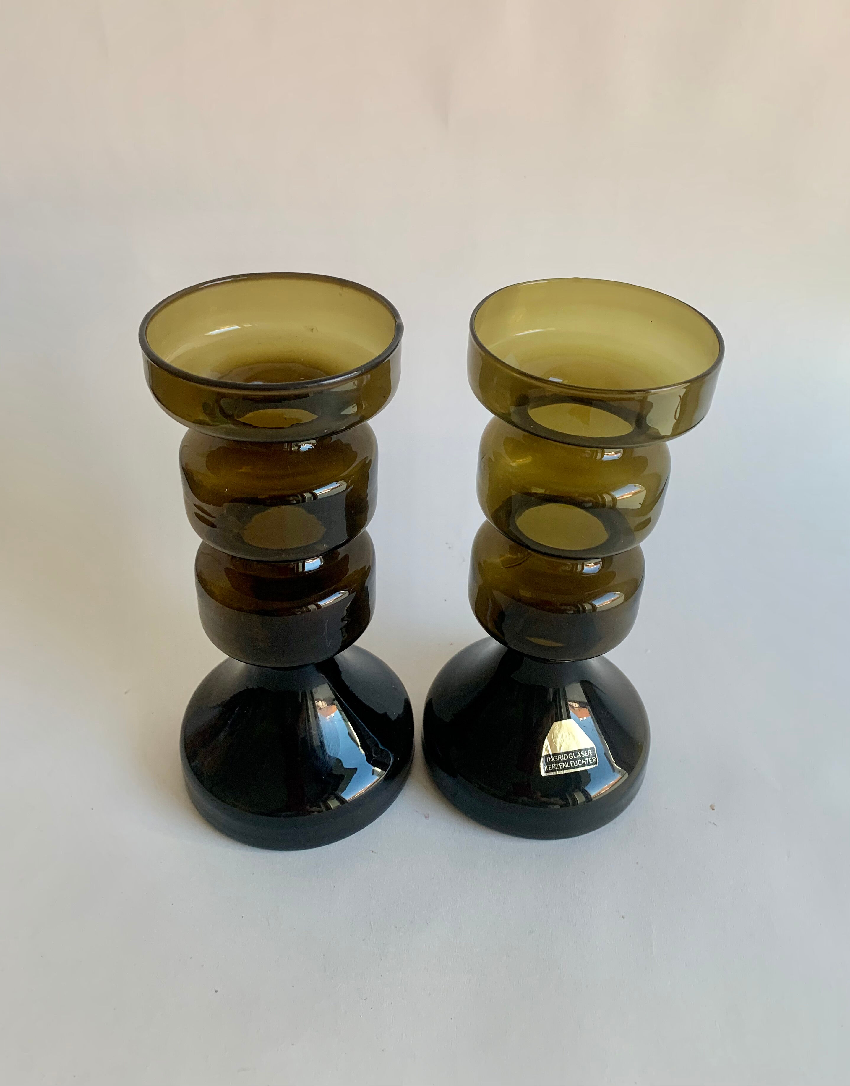Pair of Candleholders, Ingrid Glashütte, Austria, 1960s