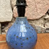 Lamp base in blue stoneware