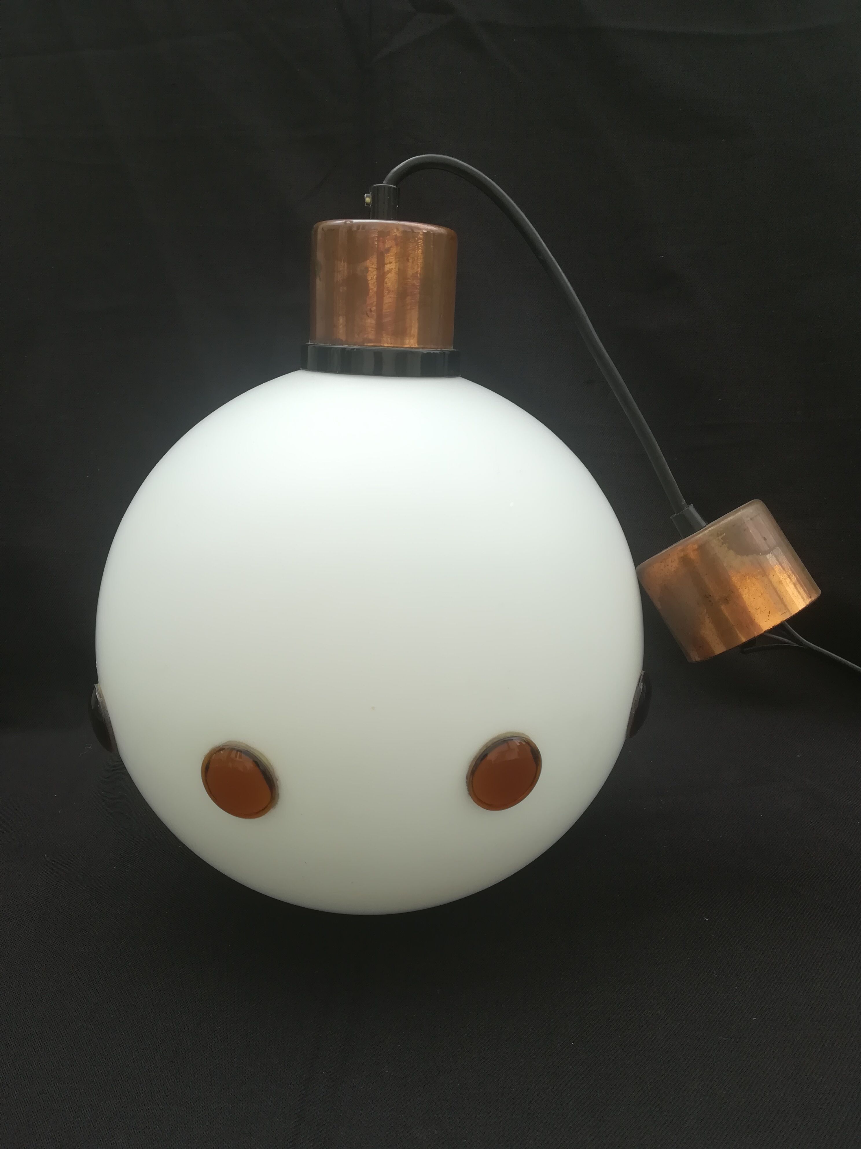 Pendant lamp ball in opaline