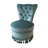 Glacier blue velvet toad heater chair