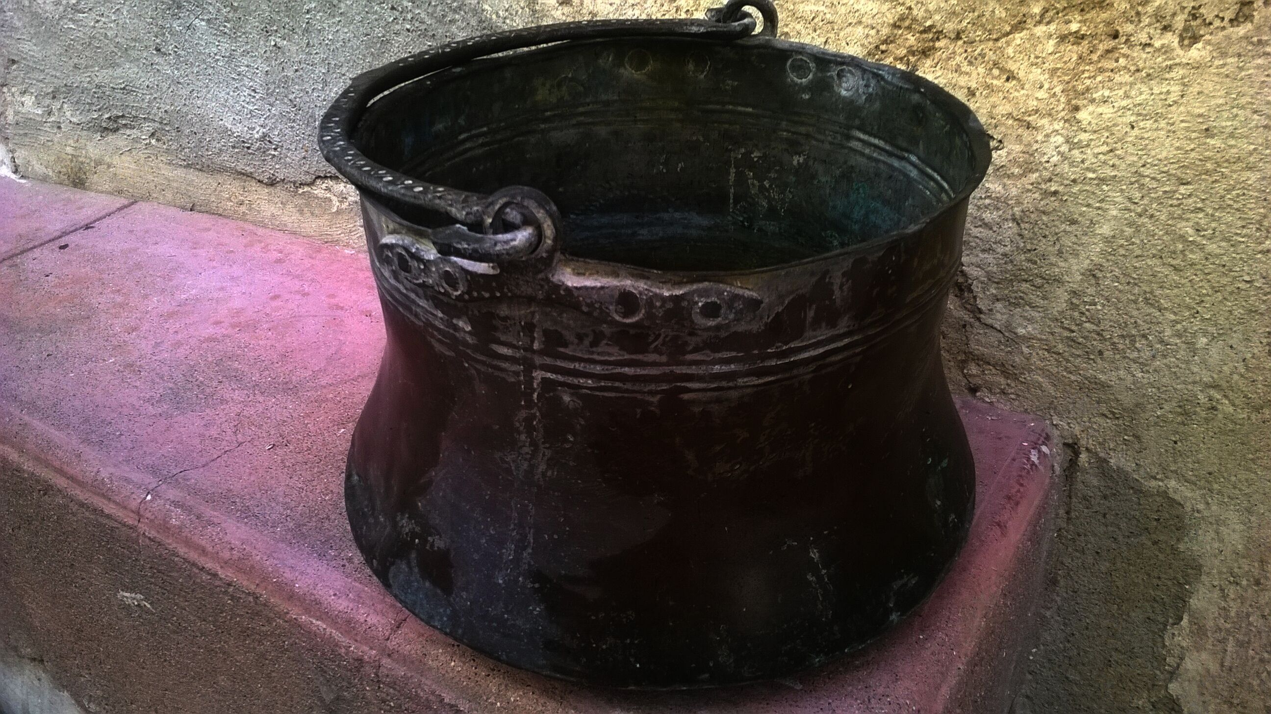 Old copper cauldron