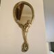 Old bronze mirror by hand, art deco woman's nude