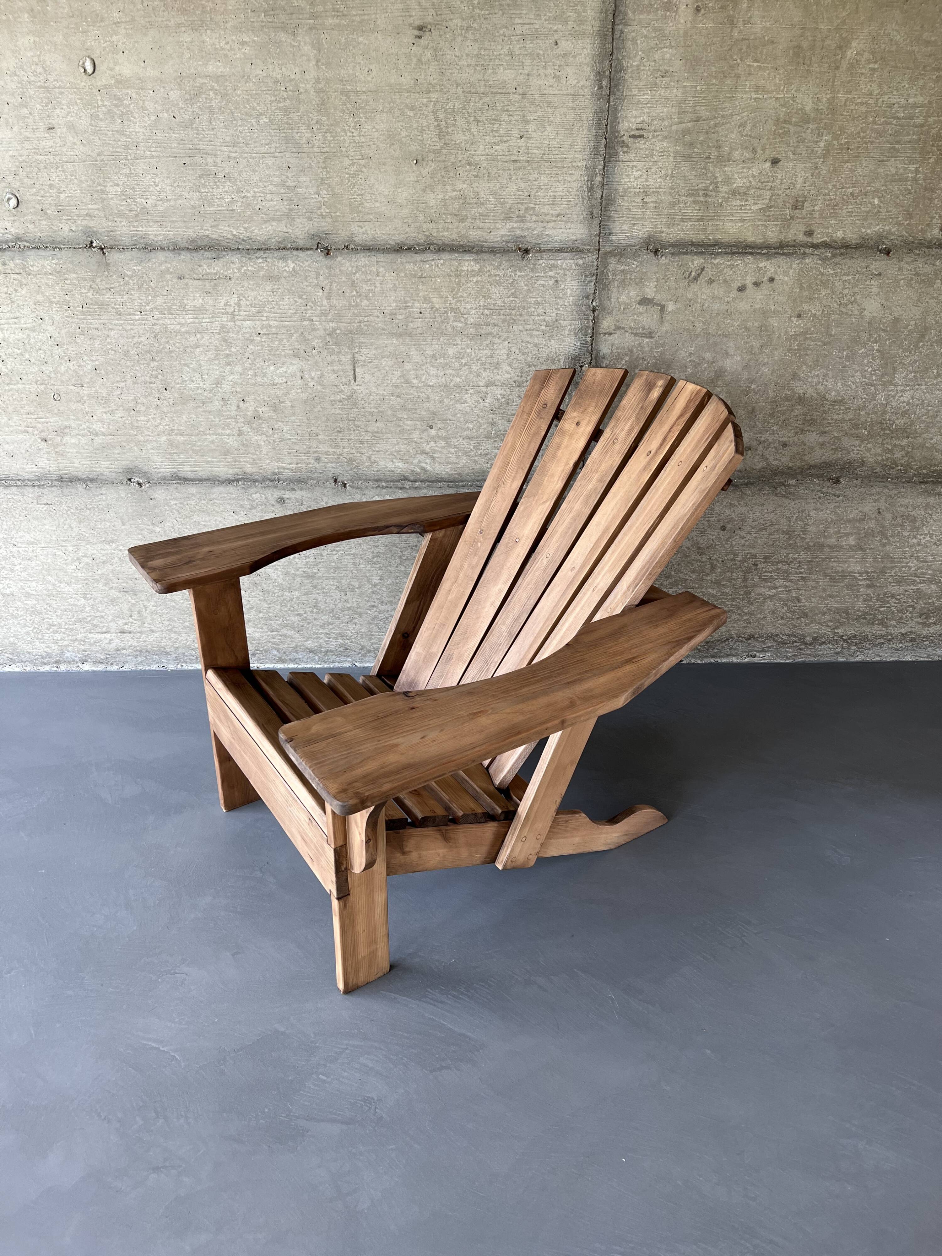 2000s pine Adirondack armchair
