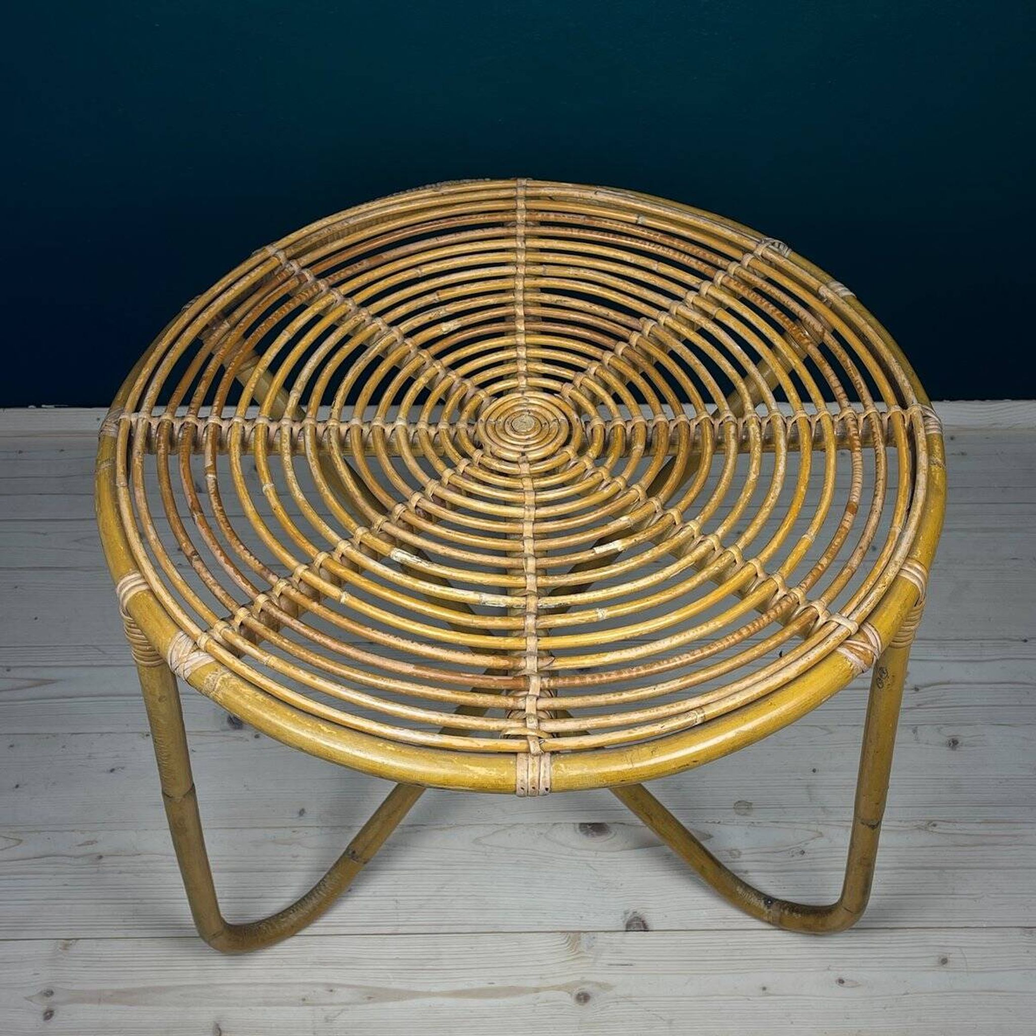 Vintage bamboo coffee table, Italy, 1960s