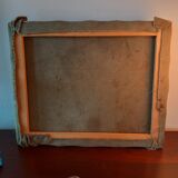 Still life painting with glass of wine .old