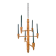 Brutalist Twisted Spool Candle Chandelier in Wood, 1960s