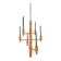 Brutalist Twisted Spool Candle Chandelier in Wood, 1960s