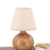 Brown ceramic lamp by pierre scheffer, 1970s