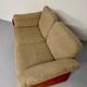 Old sofa in solid elm and vintage 80s design fabric Seltz France