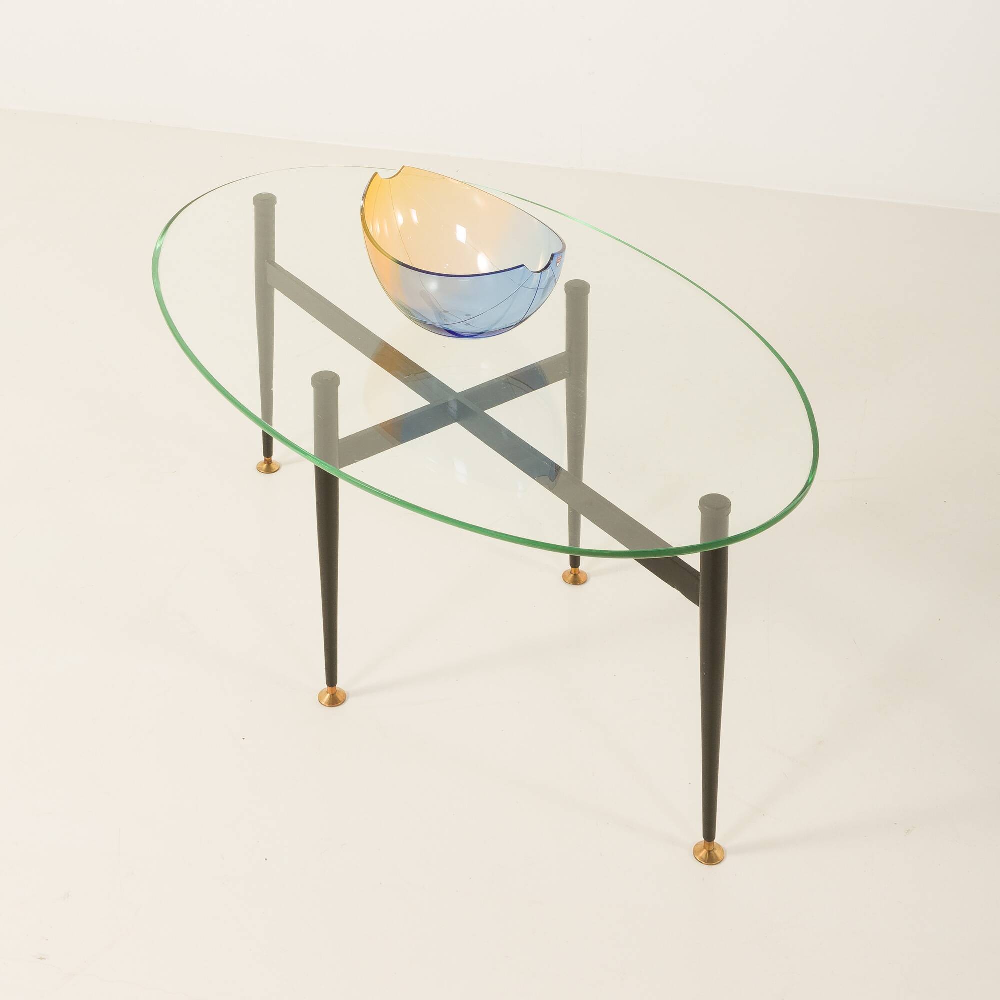 Italian mid century  glass coffee table 1950s