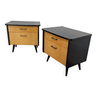 Pair of vintage wooden bedside tables