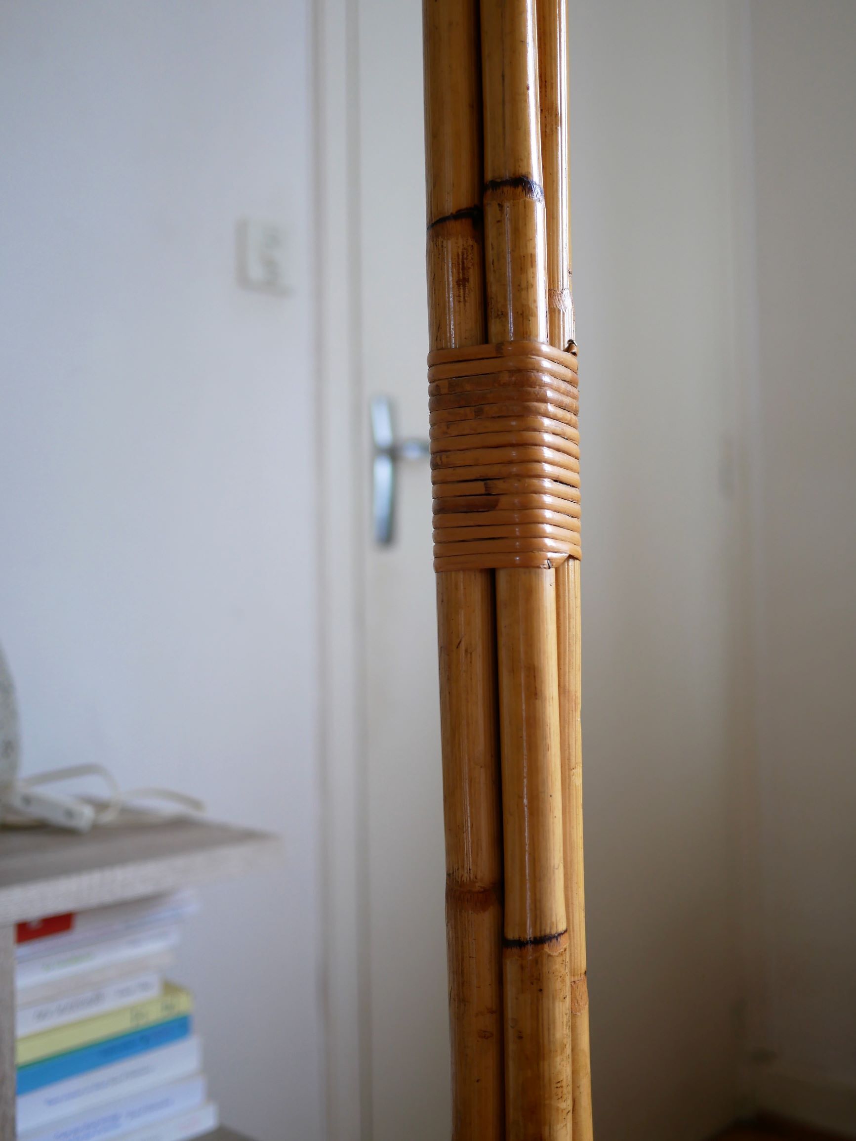Floor lamp rattan and bamboo 60 years