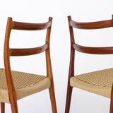 2 Søren Ladefoged chairs, teak, 1960s, papercord seat, dining chairs, set of 2
