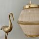 Vintage art deco globe pendant light in yellow and gold granite glass