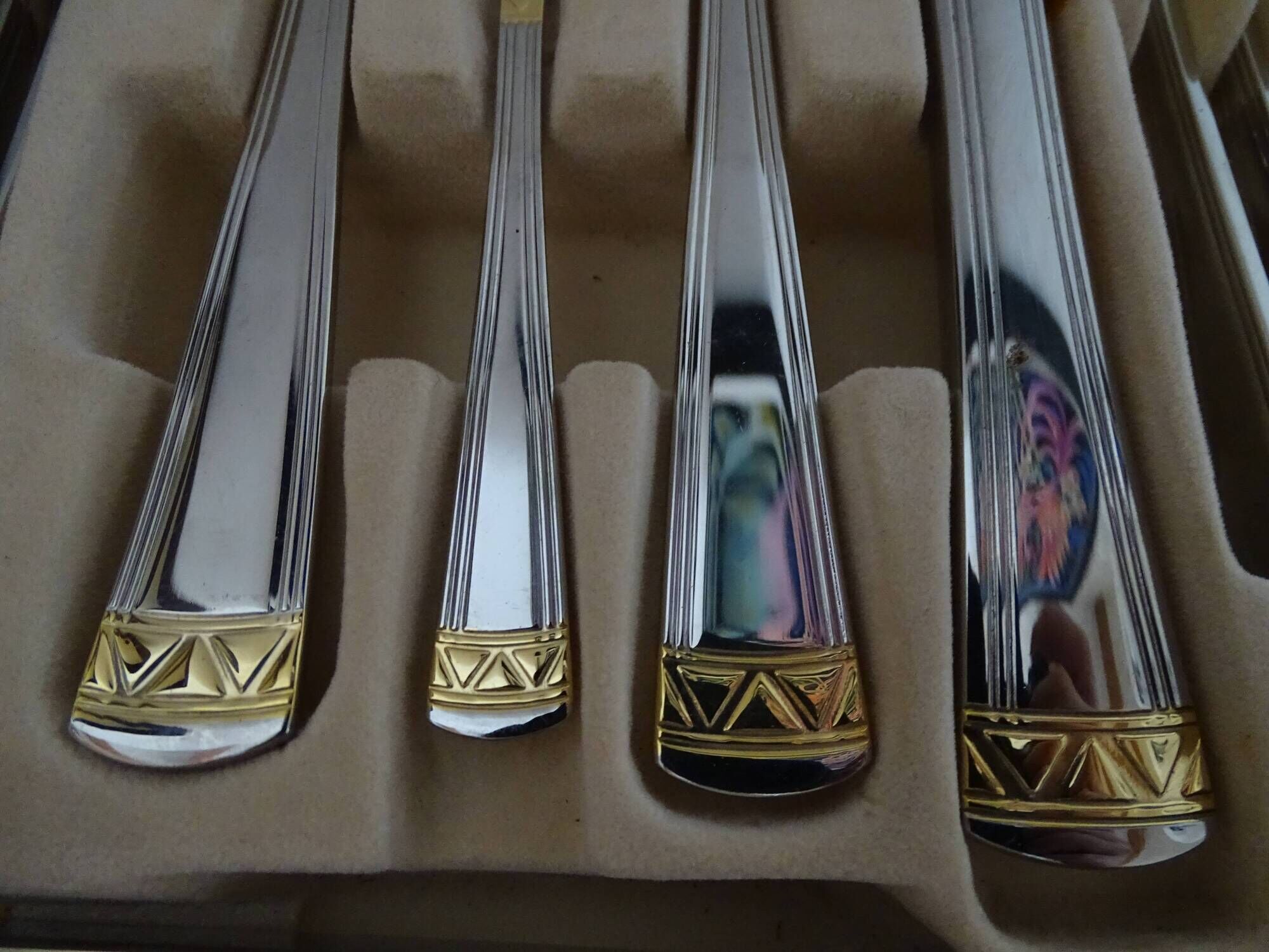 Ménagère soligen 72 pieces stainless steel and gold plated for 12 people