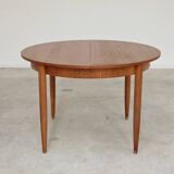 Round extending table, light oak, East Germany, 1960s