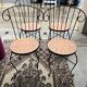Set of 4 terracotta ceramic mosaic chairs