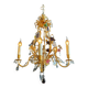 Lustrous pagoda from Maison Baguès in gilded bronze with a decoration of flowers and fruits in glass - 20th century