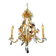 Lustrous pagoda from Maison Baguès in gilded bronze with a decoration of flowers and fruits in glass - 20th century