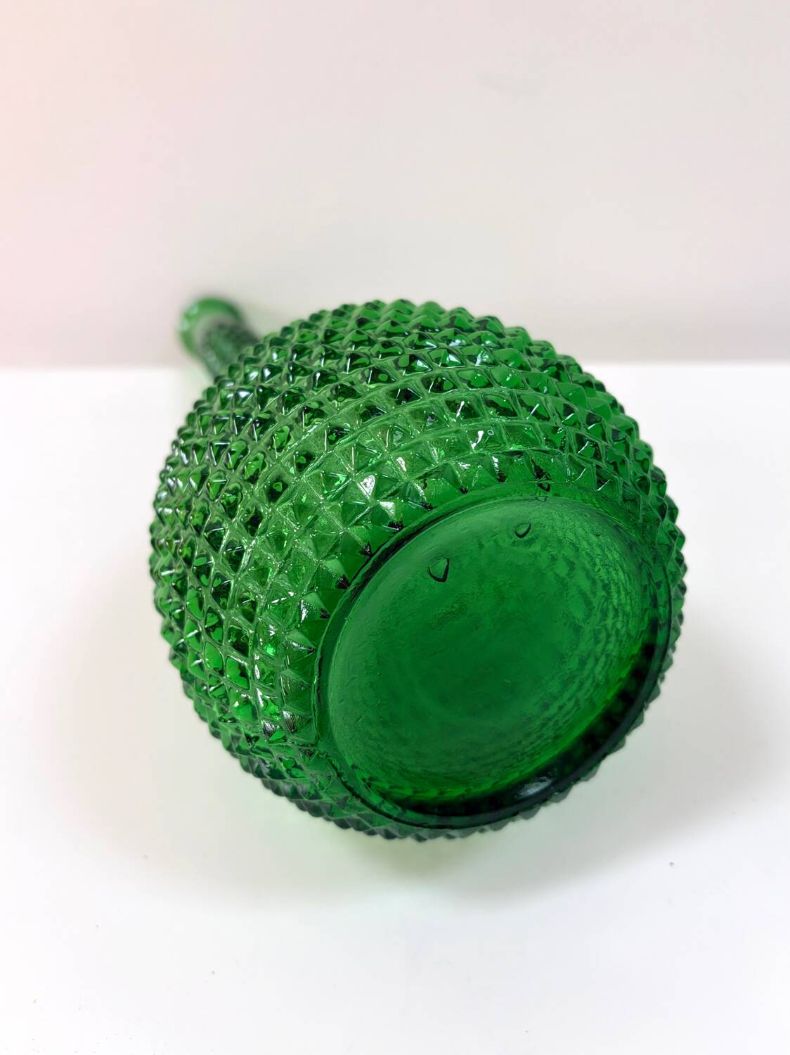 Green carafe Empoli Italy with diamond points - 1960