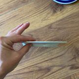 6 white vintage plates with blue flowers