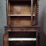 Buffet library two-body antique carved wooden.