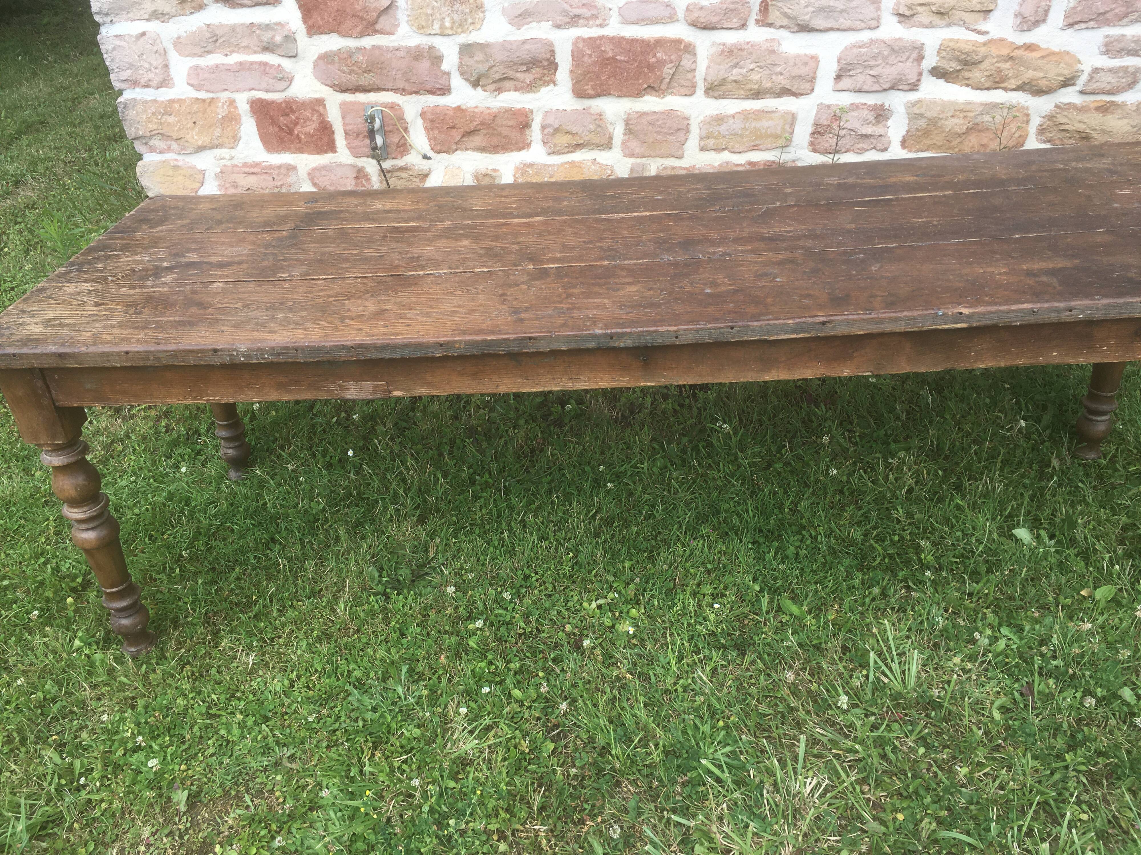 Farmhouse table in pine and beech