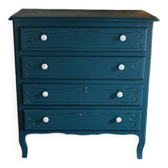 Petrol blue chest of drawers