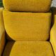 Armchair of the 70s velvet base sleigh in solid mahogany