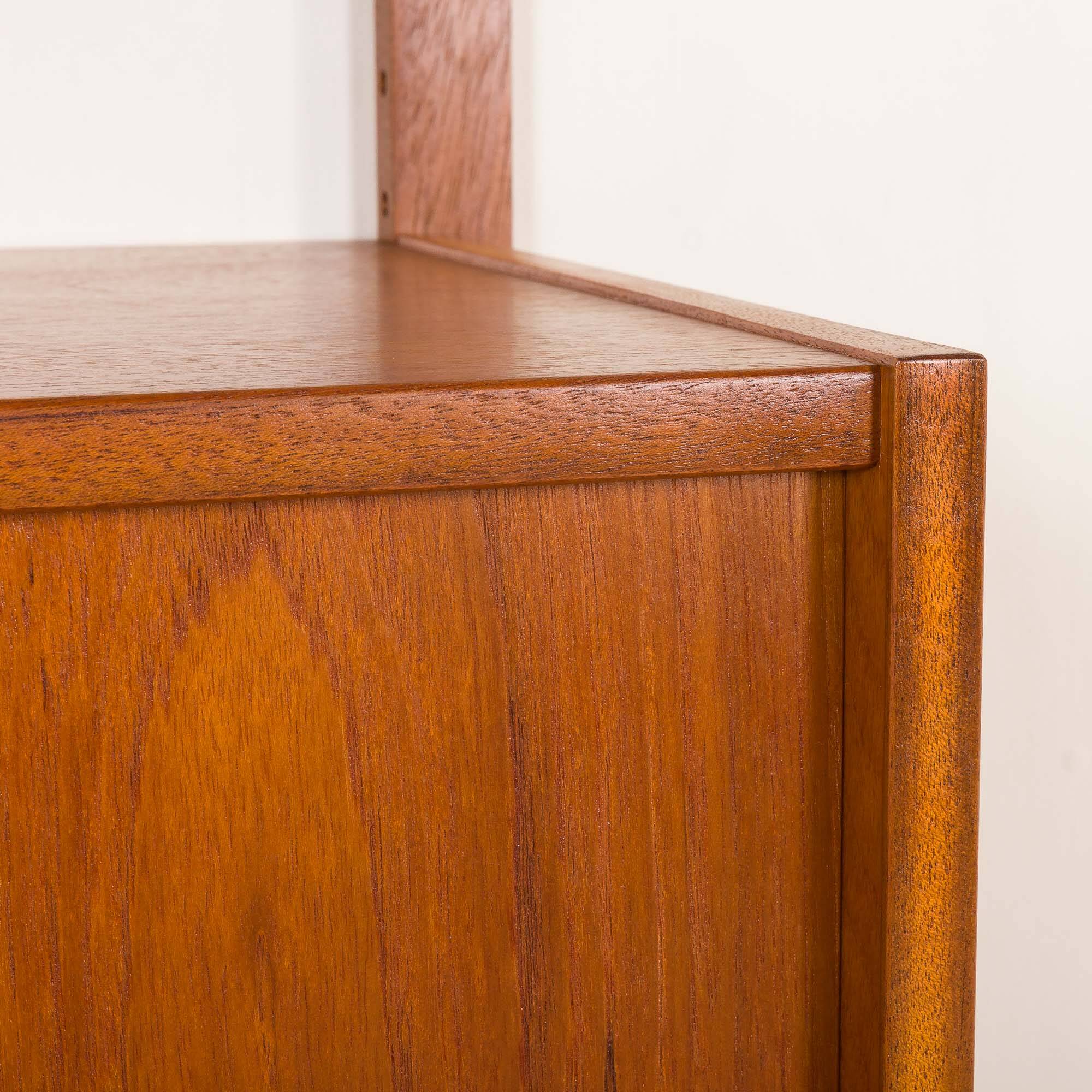 Danish mid century teak wall unit, 1960s