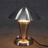 Bauhaus  Nickel "Mushroom" Table Lamp, Czechoslovakia, 1930s