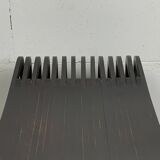 Post modern Dutch slatted wooden wavy curvy bench or  coffee table, 1970s