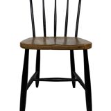 Vintage set of four -bar chair made of black lacquered wood - 1960s