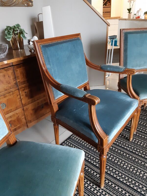 armchair and 2 louis XVI style chairs (beautiful XXèm execution)