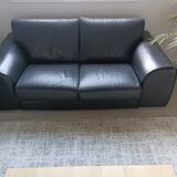 2 black leather sofas Duvivier